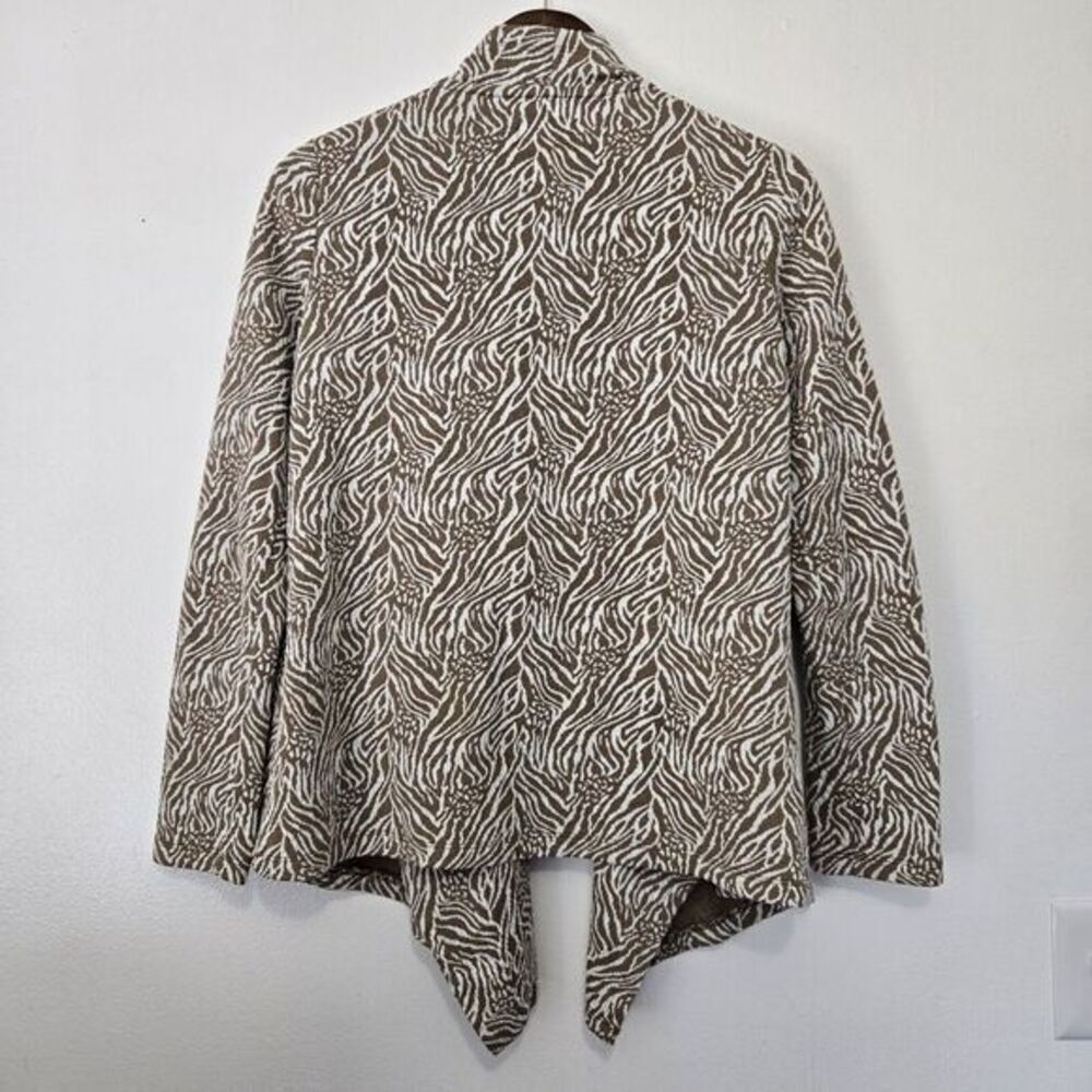 Kut from the Kloth Size Small Zebra Print Open Cardigan Beige Oversized Stretchy - Picture 2 of 6